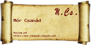 Mór Csanád névjegykártya