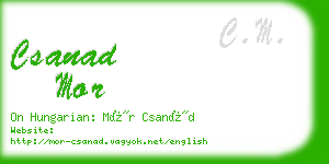 csanad mor business card